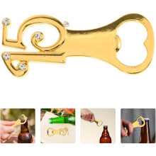 Dekorativer Flaschenöffner aus Metall zum 15. Geburtstag, goldener Flaschenöffner mit der Zahl 15 für Bier und Limonade