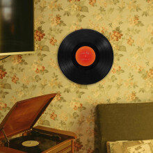Imitation einer Vintage-Schallplatte aus Vinyl, rund, schwarz, aus Kunststoff, vielseitig einsetzbar