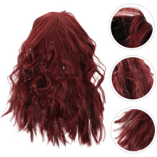 Short Curly Bob Wig with Bangs for Women Synthetic Wave Hair Cosplay Headdress Durable Heat Resistant