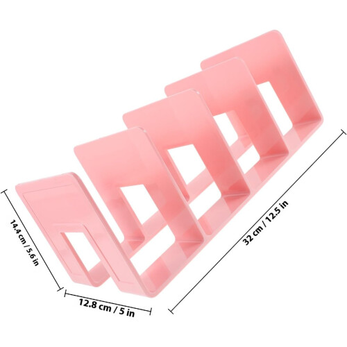 Pink Acrylic Bookend Desk Divider Multi-Function Book Holder Office Table Book Organizer 2