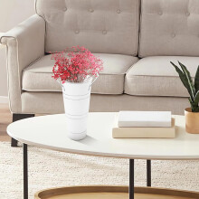 Retro-Blumenkübel, Eisenvase, Schreibtischaufbewahrung, weiß, schlichte Form, schicker dekorativer Pflanztopf