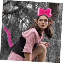 Lila macska jelmezkészlet imádnivaló állatos cosplay fejpánt kesztyűk farok zokni nyakörv