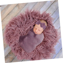 3pc Baby Photo Prop Set Newborn Photo Blanket Wrap Bowknot Soft Comfortable for First Year Memories
