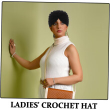 Simpatico berretto lavorato a maglia da donna, morbido e resistente, con design a secchiello all'uncinetto, elegante e caldo, ideale come turbante.
