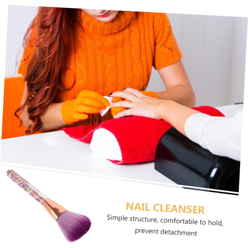 Brush Gentle Soft Nail Glitter and with Cleaning Bristles Blush Handle Multi-function Cosmetic Tool 2