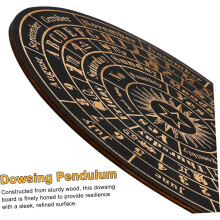 Crystal Energy Plate Large Wooden Divination Pendulum Board for Tarot Practice Home Party Decor