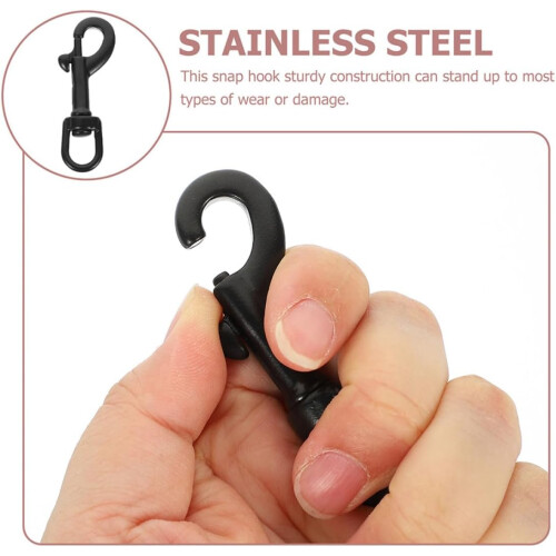 Black 70Mm Stainless Steel Single Head Bolt Snap Hook Swivel Clip Trigger Hook