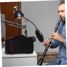Draagbare klarinetkoffer met dubbele schouderband, stevige vierkante muziekinstrumententas van Oxford-stof, elegante klassieke stijl voor op reis.