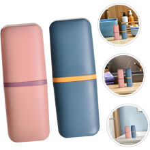2PCS Portable Travel Dental Brush Holder Multipurpose Botanical Cup e recipientes de armazenamento de pasta de dentes