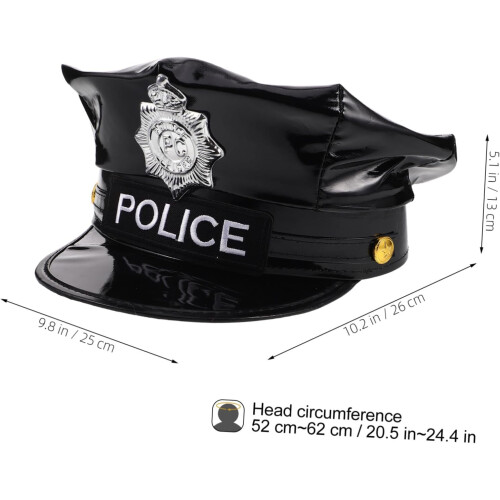 Polizeibeamter-Cosplay-Hut aus PU-Material, Bühnenaccessoire 1