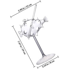 Szklany kieliszek do koktajli w kształcie kuli z wysoką nóżką. Piękny design. Doskonałe wykonanie.