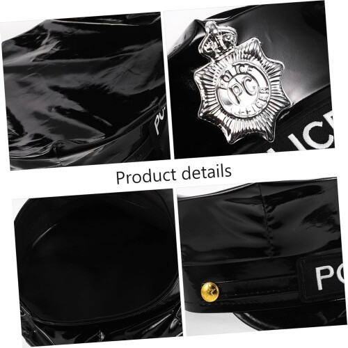 Polizeibeamter-Cosplay-Hut aus PU-Material, Bühnenaccessoire 2