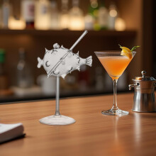 Globefish Cocktailglas aus Glas mit hohem Stiel, schönes Design, feine Verarbeitung