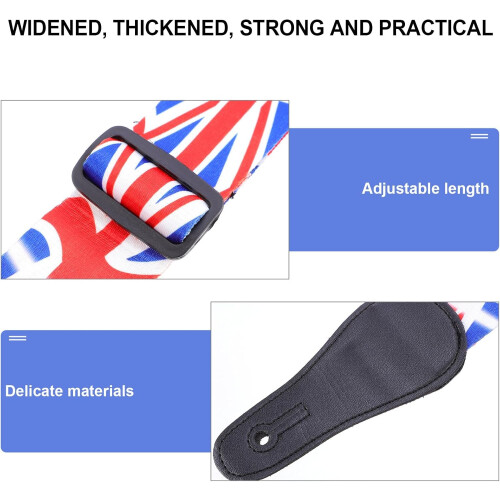 Decorative Guitar Strap Polyester Fabric Stylish Printed Design Comfortable Non-fading Color 2
