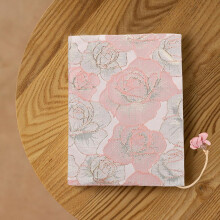 Copertina in tessuto regolabile, custodia in raso decorativa rosa, protezione per notebook formato A5