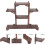 Estante expositor de madera antigua, material de madera marrón, estilo elegante. 8