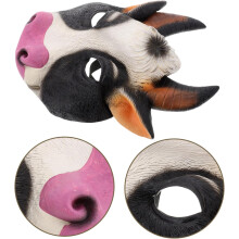 Máscara de cabeça de vaca para festas de Halloween Cosplay Design leve confortável Atenção agarrando cara de vaca Prop