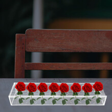 Rechteckige Acryl-Blumenvase, modernes dekoratives Tischaccessoire, einzigartige Dekoration