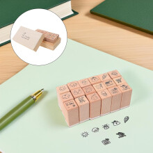 Wooden Stamp Set Small Stamp for Scrapbooking Supply for Handmade Card Making for Crafting Journal