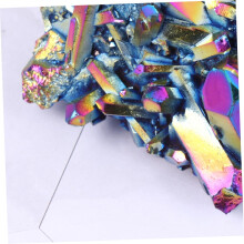 Natural Crystal Cluster Amethyst Ornament 50g Colorful Plated Desktop Décor