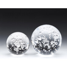 Creative 6cm Crystal Glass Ball Ornament with Bubble Effect for House Décor