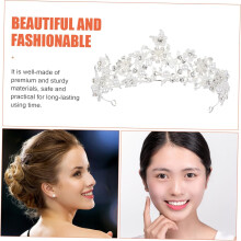 Wedding Hair Decor Floral Bead Pearl Bridal Tiara Crown Headdress for Women