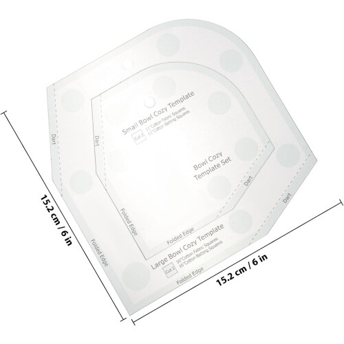 Modelo acolhedor de tigela Acrílico Quilting Ruler pequeno modelo de costura Patchwork de 6 polegadas para artesanato de tecido DIY 1