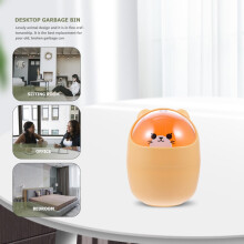 Coș de gunoi mic cu desene animate, 5,5x5,5x9,5 inch, organizator de birou multifuncțional din plastic