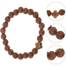 Perlenkreuzarmband für Damen und Herren, Rosenkranzperlen-Armband im Vintage-Stil