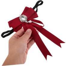 Verstellbare, elegante Fliege für Damen und Herren mit Strassverzierungen aus weichem Stoff
