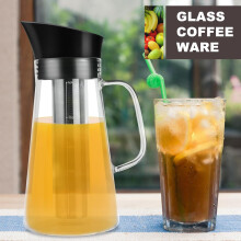 Tetera de vidrio para café, gran capacidad, resistente al calor, de vidrio de borosilicato y acero inoxidable. Práctica.