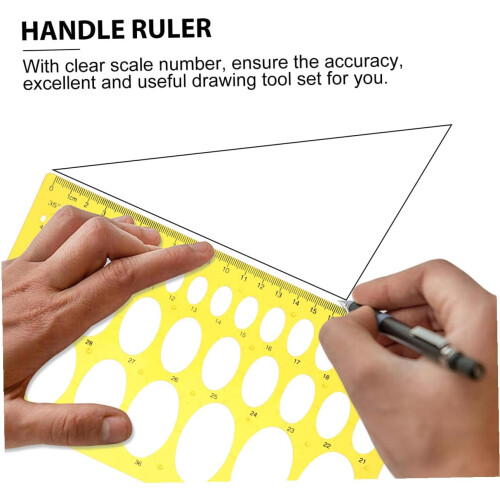 Ellipse Measuring Ruler Plastic Drawing Template Kit for Architecture and Office Use 2