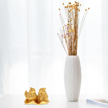 Mandarinenten-Skulptur aus Kunstharz, Mandarinenten-Dekoration, Kaffee- und Goldfarbenes Kunstharz