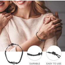 Verstellbares, schwarzes, gewebtes Partnerarmband für Damen und Herren, passende Armbänder für Teenager, Schmuck zum Valentinstag