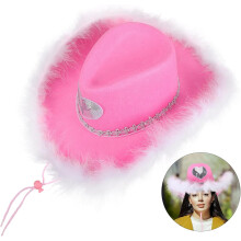 Cowgirl-Hut mit Herzmotiv, Valentinstag, Western-Stil, Damenhut für Partys, Reisen und Outdoor-Aktivitäten