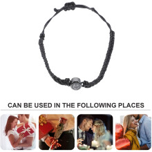 Verstellbares, schwarzes, gewebtes Partnerarmband für Damen und Herren, passende Armbänder für Teenager, Schmuck zum Valentinstag