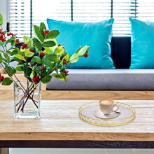 Vassoio rotondo in legno con motivo effetto marmo, vassoio per il pane con elegante finitura, versatile e pratico.