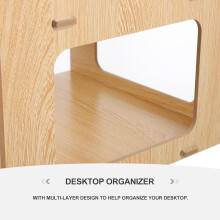 Bureauprinterhouder en meerlaags opbergrek, walnootkleurige houten organizer voor diverse spullen