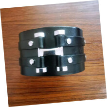 Breites Herren-Lederarmband im Punk-Vintage-Stil, Retro-Hip-Hop-Armband für maskulinen Look