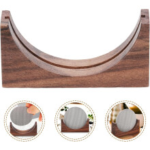 Kaffeefilterhalter aus Holz, Mehrzweck-Filtergestell, einzigartiges Design, brauner Espressopuck-Siebständer, Organizer