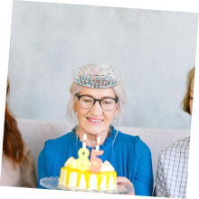 Birthday Crown for Party Blue Star and Alphabet Design Material Rhinestone Embellishment