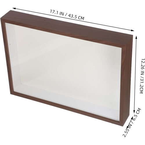 Creative Wooden Floating Shadow Box Frame with Display Window Lightweight Acrylic Plant 1