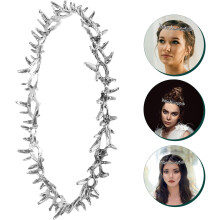 Silver Metal Wedding Bridal Crown Headband for Women and Teen