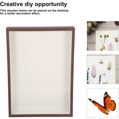 Creative Wooden Floating Shadow Box Frame with Display Window Lightweight Acrylic Plant 2