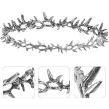 Fascia per capelli da sposa in metallo argentato per donne e ragazze.