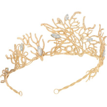 1Pc Baroque Bride Crown Headdress with Crystal Opal for Weddings Engagements and Parties Elegant Bridal Hair Accessory