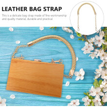 Tracolla per borsa in ecopelle intrecciata con catena in metallo dorato, tracolla di ricambio da donna