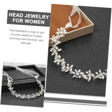 Rhinestone Wedding Hair Vine Bridal Headpiece Soft Mesh Ribbon Handmade Crystal Hair Accessory