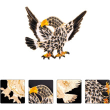 Men's Black Alloy Animal Eagle Bird Brooch Pin, Exaggerated Novelty Breastpin Accessory