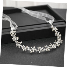 Strass casamento cabelo Vine nupcial cabeçalho macio malha fita artesanal cristal cabelo acessório